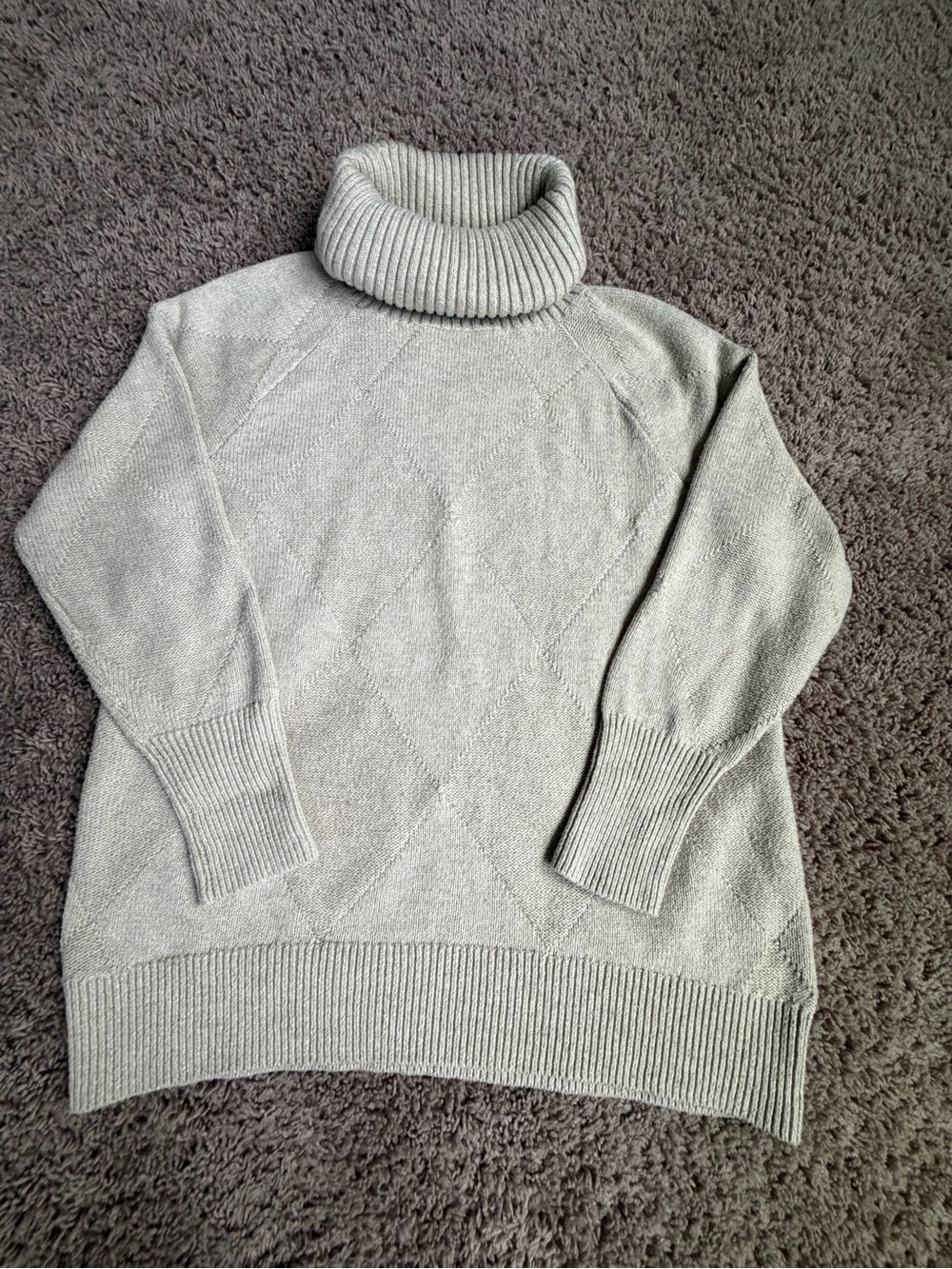 EUC Banana Republic Cream/Tan Diamond Turtleneck Sweater size small